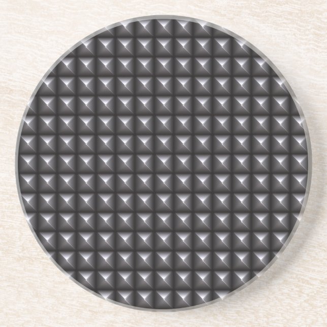 Studded Steel Texture Drink Coaster (Front)