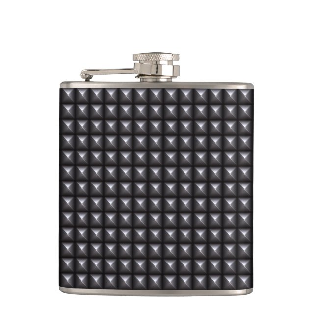 Studded Steel Texture Hip Flask (Front)
