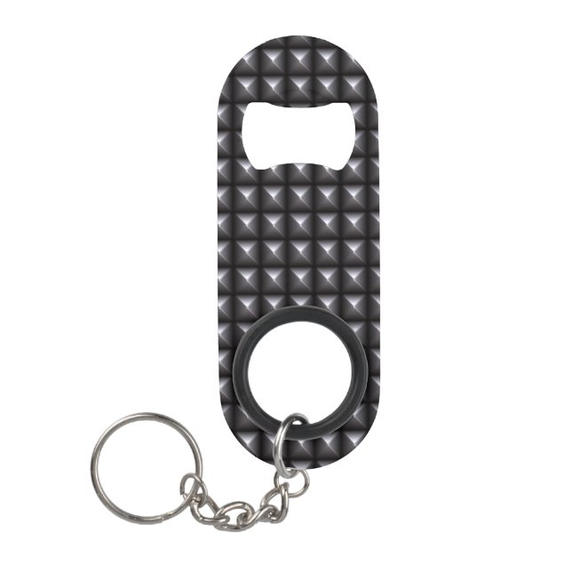 Studded Steel Texture Keychain Bottle Opener (Front)