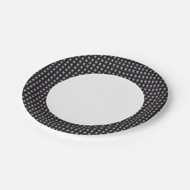 Studded Steel Texture Paper Plates (Angled)