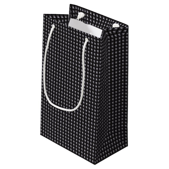 Studded Steel Texture Small Gift Bag (Back Angled)