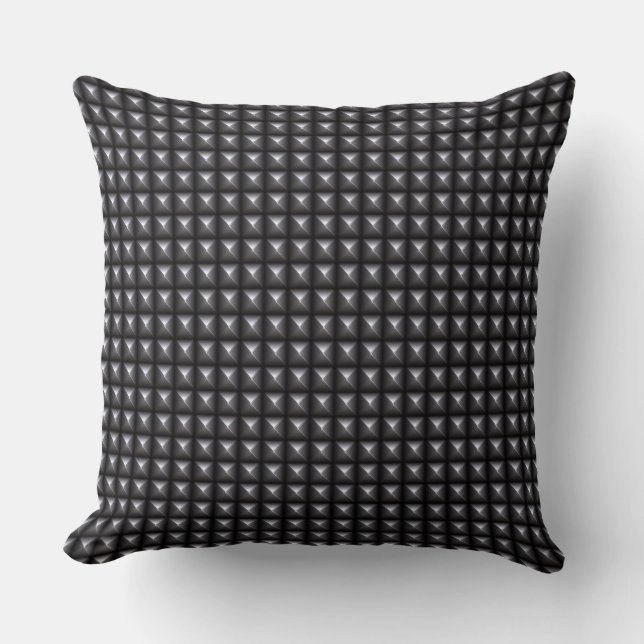 Studded Steel Texture Throw Pillow (Front)