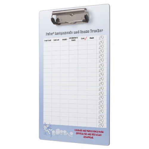 Student Assignments  Exams Tracker Clipboard