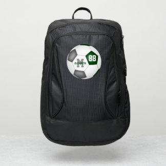 Student athlete green gray soccer monogrammed  port authority® backpack