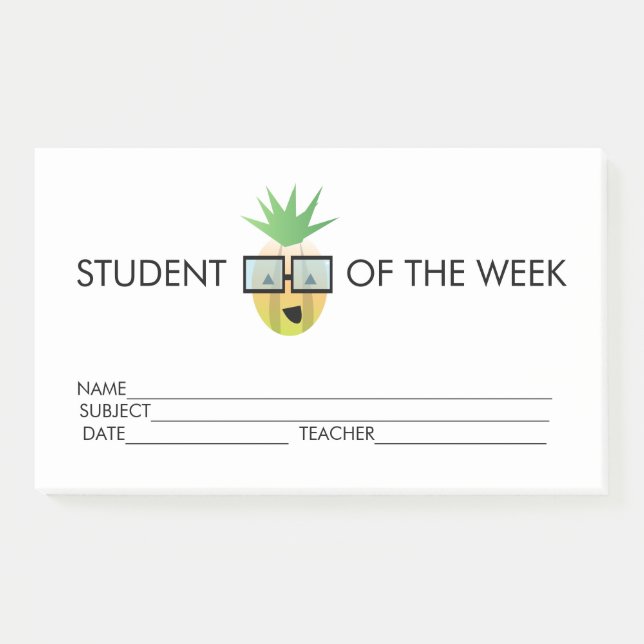 Student Award Achievement Pineapple  Notes (Front)