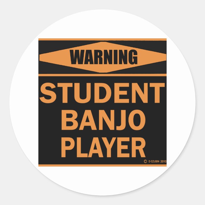 Student Banjo Player Round Stickers