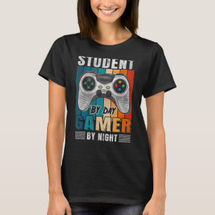 Student By Day Gamer By Night Video Games Gaming T-Shirt