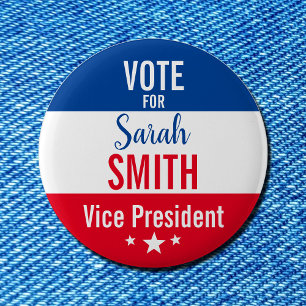 Student Council Election Vote Buttons with Stars  