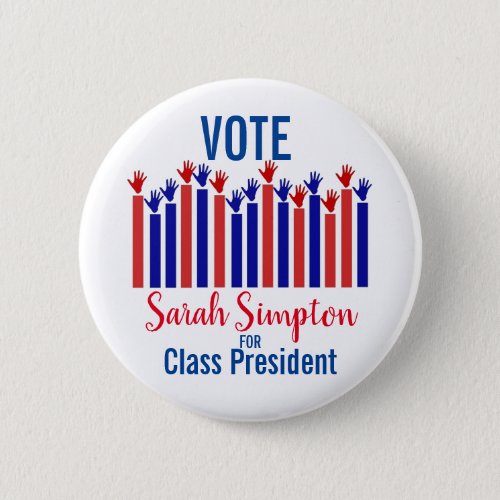 Student Council Election vote class president Button