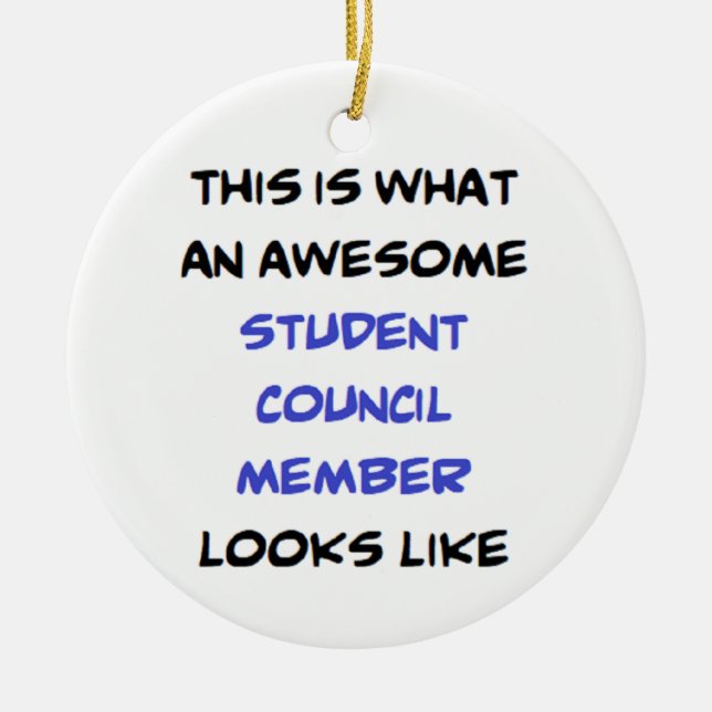student council member, awesome ceramic ornament (Front)