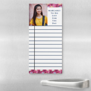 Student Custom Photo To Do List Personalize Magnetic Notepad