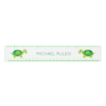 Student Cute Green Turtle Ruler For Homework by nyxxie at Zazzle