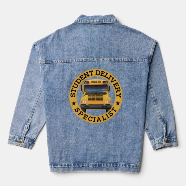 Student Delivery Specialist School Bus Driver  Denim Jacket (Back)