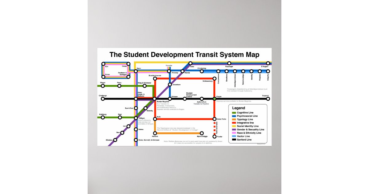 Student Development Transit System Map Print | Zazzle