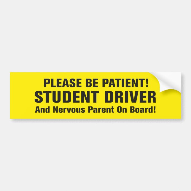 Student Driver And Parent On Board Bumper Sticker (Front)