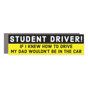Student Driver Bumper Magnet, Patience Please Car Magnet