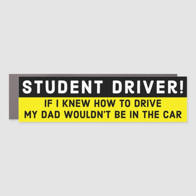 Student Driver Bumper Magnet, Patience Please Car Magnet (Front)
