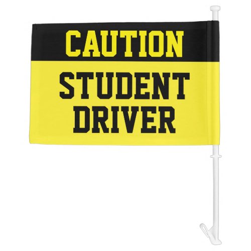 Student Driver Caution Flag Black Yellow