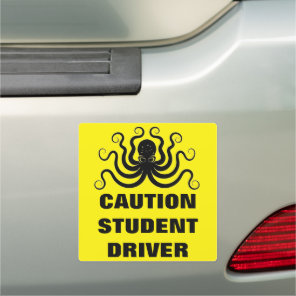 Student Driver Caution Safety Octopus Car Magnet