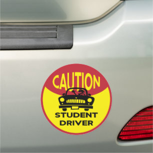 Student Driver Caution Safety Warning Car Magnet