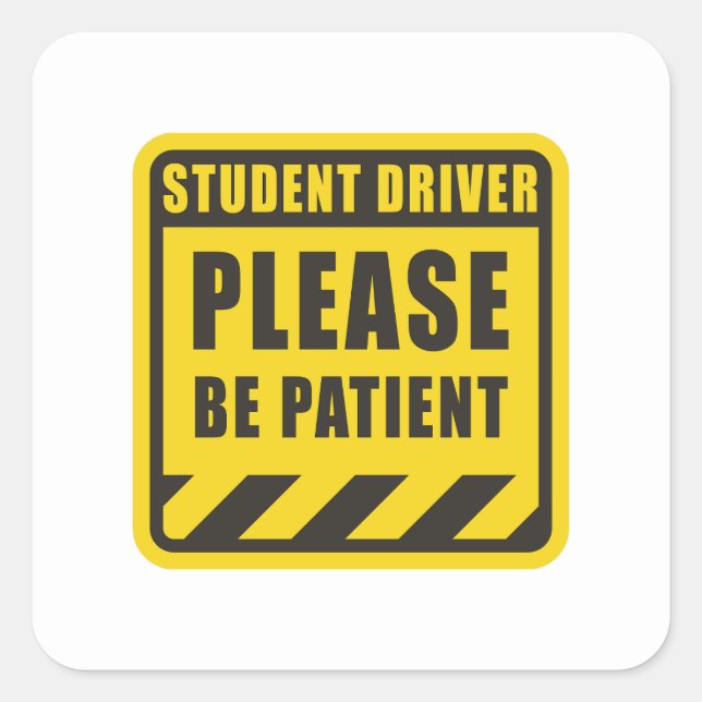 student driver funny sticker | student driver car (Front)