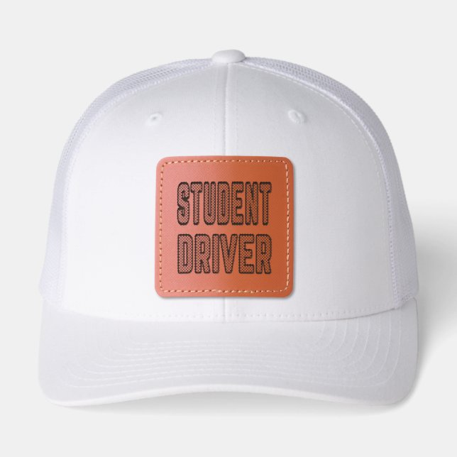 Student Driver Leather Patch Hat (Front)