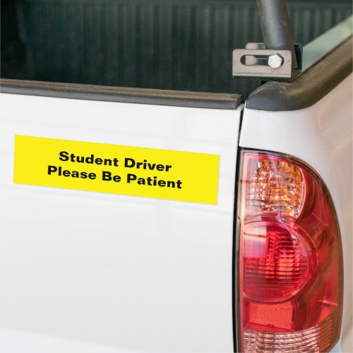 Student Driver New Driver Teen Yellow Black Bumper Sticker