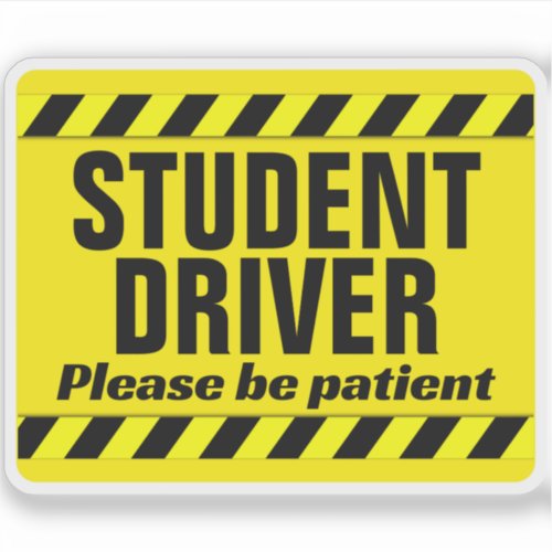 Student Driver Patient Warning Education Decal