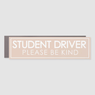 Student Driver Please Be Kind Magnet Beige Boho