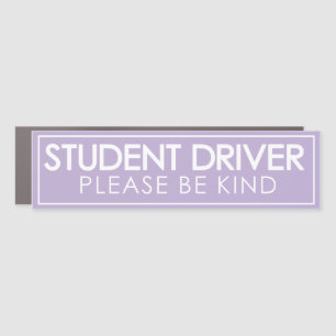 Student Driver Please Be Kind Magnet Purple