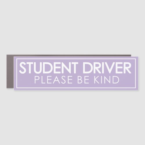 Student Driver Please Be Kind Magnet Purple