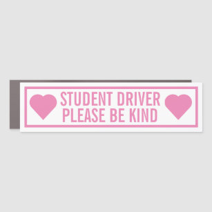 Student Driver - Please Be Kind Pink Car Magnet