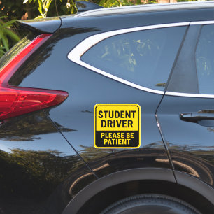 Student Driver - Please Be Patient Yellow & Black Sticker