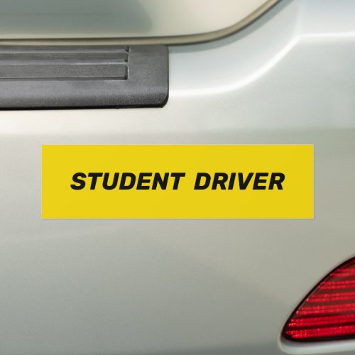 Student Driver safety yellow black Bumper Sticker