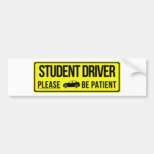 Student Driver Sign Bumper Sticker