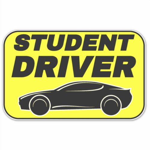 Student Driver Sign Car Sticker Modern Driving  Sticker