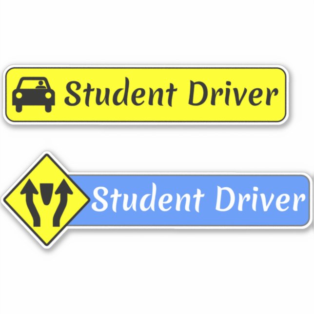 Student Driver Signs for New Drivers - Car Safety Sticker (Front)