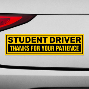 Student Driver Thanks For Your Patience Car Magnet