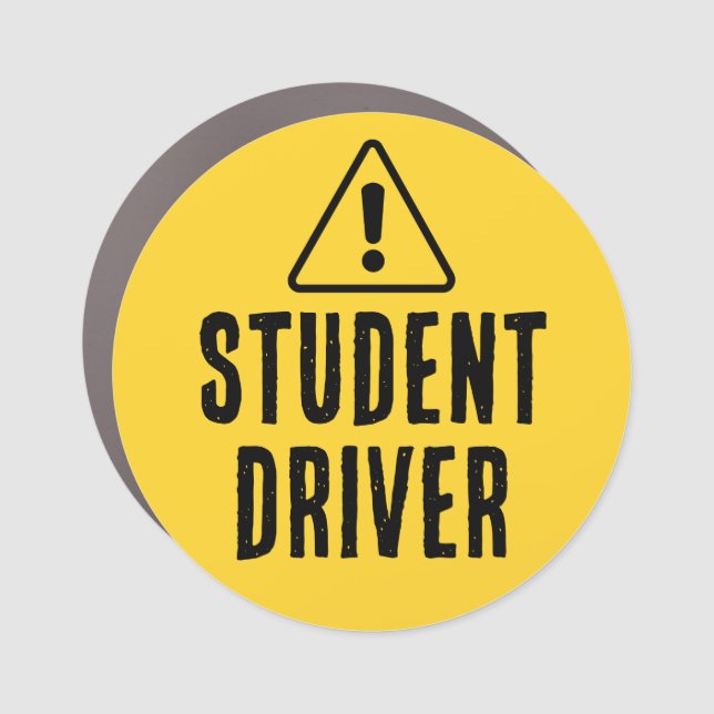 Student Driver Warning Triangle Drivers Education Car Magnet (Front)