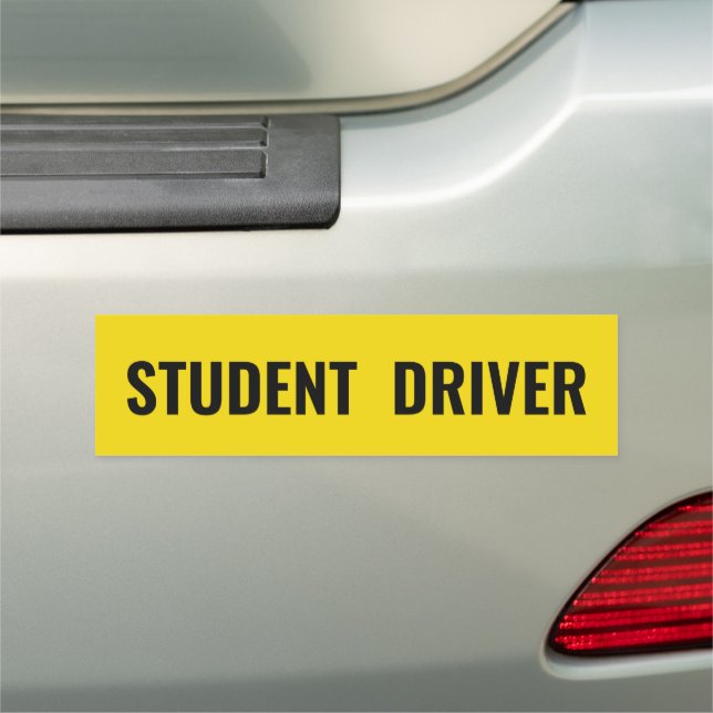 Student Driver yellow black safety caution Car Magnet (In Situ)