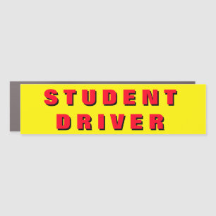 Student Driver Yellow Car Magnet