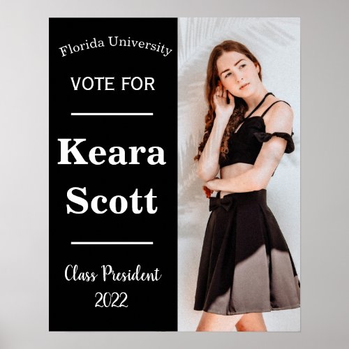 student election campaign university custom photo poster