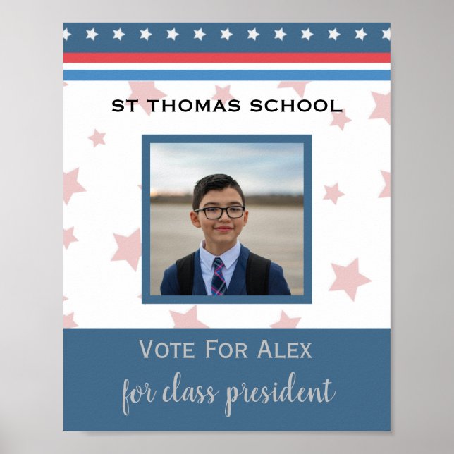 student election campaign with photo class poster (Front)