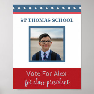 student election campaign with photo poster
