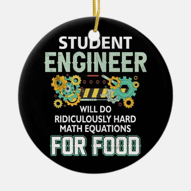 Student Engineer Ridiculously Hard Math Equation E Ceramic Ornament (Front)