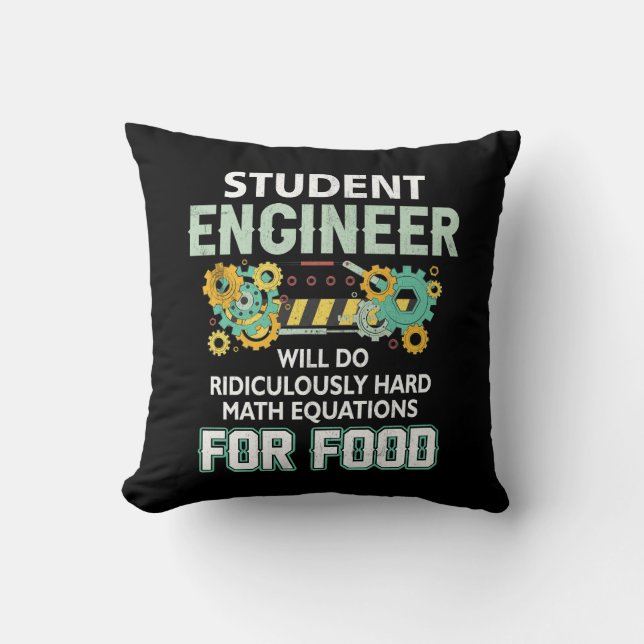 Student Engineer Ridiculously Hard Math Equation E Throw Pillow (Front)