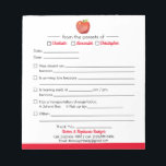 Student Excuse Notes for School Notepad<br><div class="desc">Make crazy mornings a little more organized with this personalized pre-filled student excuse notepad. Easily check off the name of which child you'll be needing the note for, fill in the reason (absence, late arrival, transportation change, etc), sign and send them off. Notepads include your contact info at the bottom...</div>
