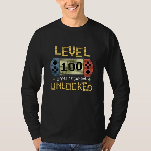Student Gamer Retro 100th Day Teacher 100 Days of  T-Shirt (Front)