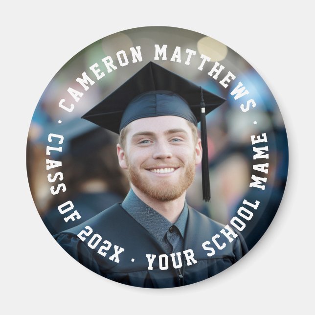 Student graduation full photo modern  magnet (Front)