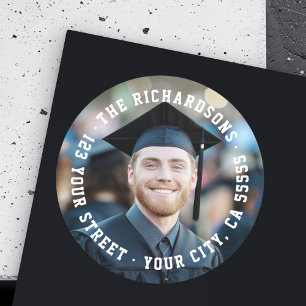 Student graduation full photo return address label